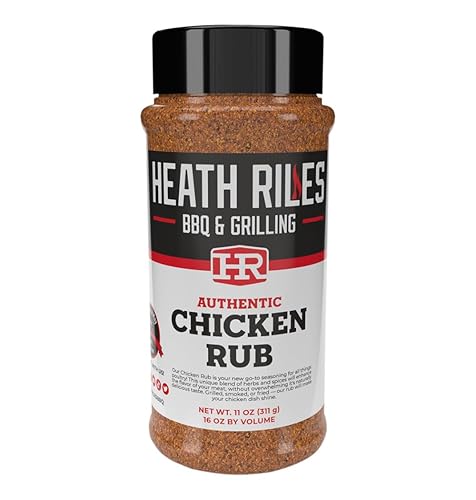 Heath Riles BBQ Rub, Chicken Rub Seasoning, Champion Pitmaster Recipe, Shaker Spice Mix, 11 oz.