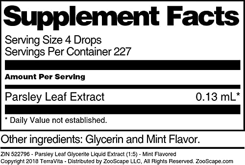 Parsley Leaf Glycerite Liquid Extract (1:5) - Mint Flavored (1 oz, ZIN: 522796) - 3 Pack