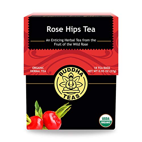 Buddha Teas Organic Rose Hips Tea - OU Kosher, USDA Organic, CCOF, 18 Bleach-Free Tea Bags