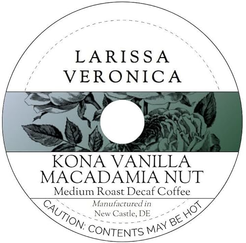 Kona Vanilla Macadamia Nut Medium Roast Decaf Coffee (Single Serve K-Cup Pods) (Gourmet, Naturally Flavored, Whole Coffee Beans) (12 pods, ZIN
