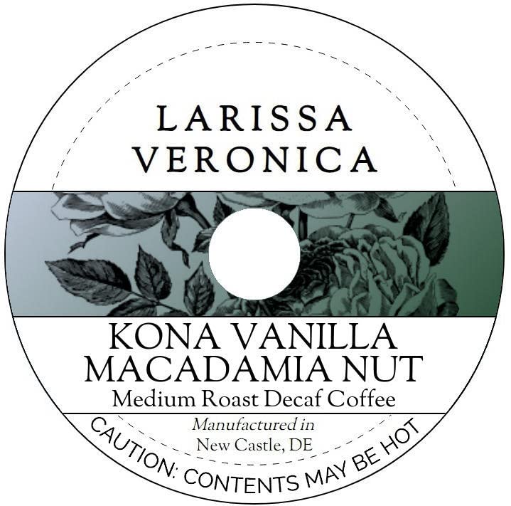 Kona Vanilla Macadamia Nut Medium Roast Decaf Coffee (Single Serve K-Cup Pods) (Gourmet, Naturally Flavored, Whole Coffee Beans) (12 pods, ZIN