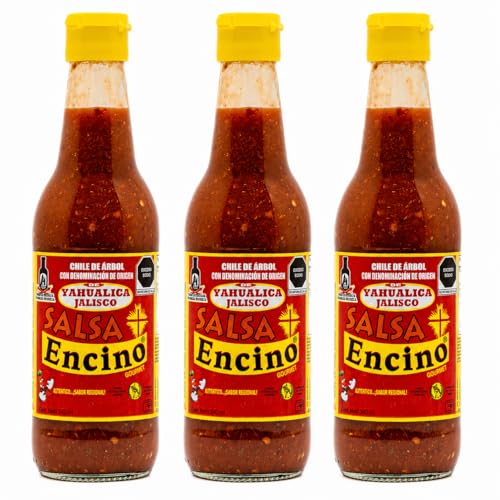 Salsa Encino Chile de Árbol Hot Sauce, Authentic Mexican Hot Sauce from Yahualica Jalisco, Stone-Ground & Naturally Fermented, Bold Heat for Wings