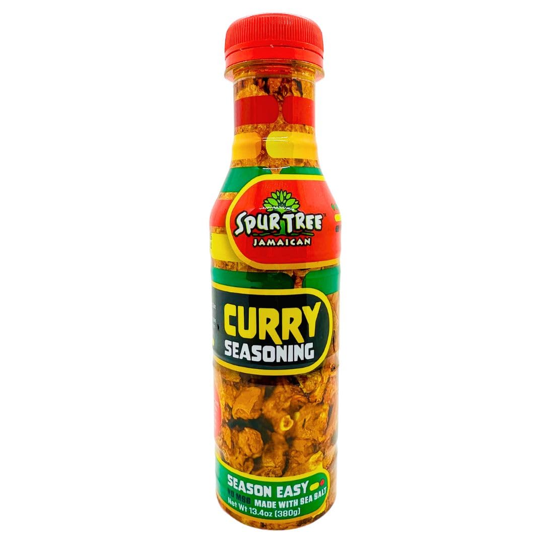 Spur Tree Jamaican Curry Seasoning 13.4 Oz - Experience Authentic Jamaican Taste - All-Natural And Fresh Ingredients - Curry Seasoning Jamaican (13.4