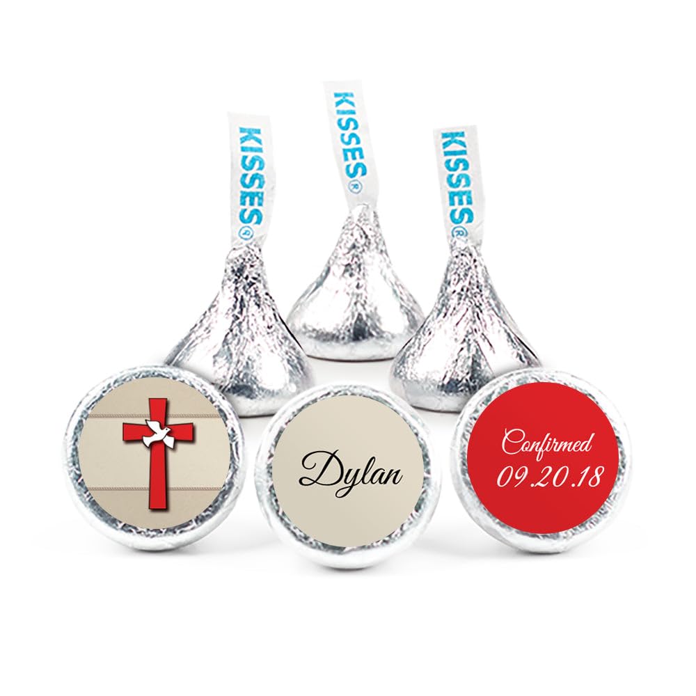 108ct Personalized Confirmation Stickers for Kisses Favors (Stickers Only)