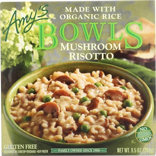 Amy's Frozen Meals, Mushroom Risotto Bowl, Made with Parmesan Cheese, Gluten Free, 9.5 oz
