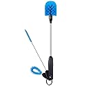 MOSOLAN 3-in-1 Stainless Steel Bottle Brush and Straw Cleaning Set, Long Handle Scrub Brush with Replaceable Head for Water Bottles, Glasswares, Mugs