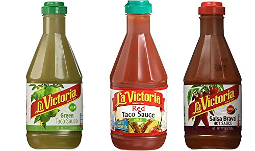 La Victoria Taco Sauce Variety Pack of 3 Mild Red Hot Red and Mild Green Sauce (Pack of 3)