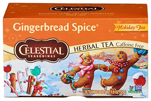 Celestial Seasonings Holiday Herbal Tea, Gingerbread Spice, 18 Count
