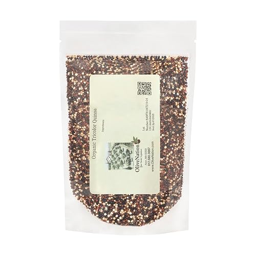 OliveNation Organic Tricolor Quinoa - Nutritious Whole Grain Red White Black Quinoa Blend for Healthy Cooking, Baking, Cereal, Non-GMO Gluten Free Vegan Ancient Grain High Protein & Fiber (8.00oz)