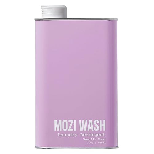 Mozi Wash Laundry Detergent Liquid, Vanilla Moon, 50+ Loads, Concentrated, Plant Based, Cruelty & Dye Free, Phosphate & Paraben Free, Earth Friendly