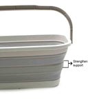SAMMART Set of 2-11.6L (3.06 Gallon) Collapsible Rectangular Handy Basket/Bucket (Grey, 2)