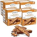 Nonni's Salted Caramel Milk Chocolate Biscotti Cookies - Individually Wrapped Italian Coffee Snack, Crunchy Twice-Baked, 90 Cal Each, 21 oz Carton, 4