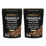 Struesli Cacao & Coffee Organic Granola, Grain & Gluten Free, Healthy Snacks with Cacao, Coffee, Tiger Nuts, Pecans, Walnuts, Hemp Hearts & Coconut
