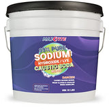 MAXTITE Sodium Hydroxide (Caustic Soda Beads) Lye 99% Pure (10lbs) - Lye Drain Cleaner Opener - Convenient Easy-Open Resealable Pail
