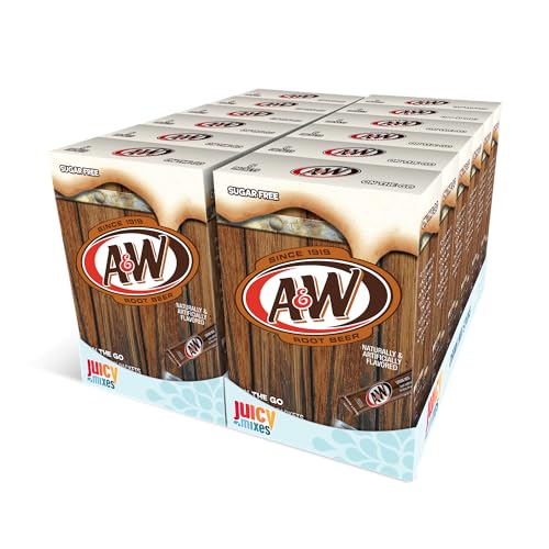 A&W, Root Beer - Powder Drink Mix - (12 boxes, 72 sticks) - Sugar Free & Delicious, Makes 72 flavored water beverages