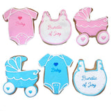 Baby Shower Bundle of Joy Cookies- 6 Decorated Crunchy Shortbread Cookies Individually Wrapped With Bow by BakersDozenToGo