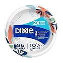 Dixie Large Paper Plates, 10 Inch, 86 Count, 2X Stronger*, Microwave-Safe, Soak-Proof, Cut Resistant, Disposable Plates For Everyday Breakfast, Lunch