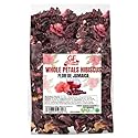 Geenafoods Dried Hibiscus Flowers _ 1lb Whole Petals, Flor de Jamaica- by Geenafoods in Resealable Bag.Pure Whole 100% NATURAL Petals Hibiscus flower