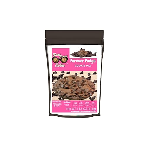 Glassy Brown Cookies - Forever Fudge Cookie Mix | Soft Cookies Variety Pack | Forever Fudge Edible Cookie Dough Bites | Butter Cookies With No Preservatives | Double Chocolate Baking Mix Pack - 14.6 OZ (416g)