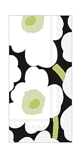 Boston International Marimekko Hand Towels for Bathroom Paper Guest Towels Disposable Black and White Bathroom Decor Pak 32