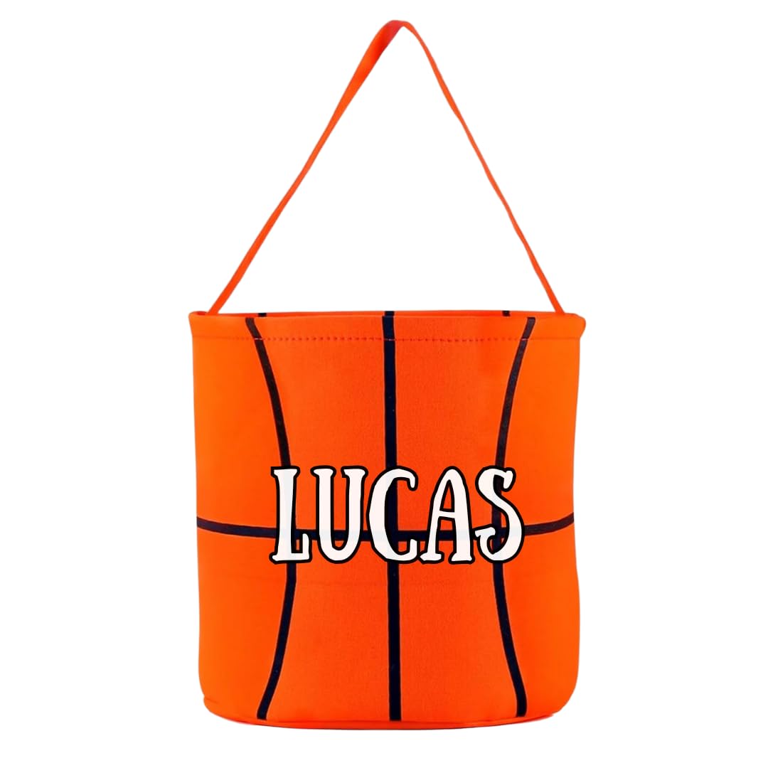 Basketball Easter Basket - Personalized Sport Easter Basket, Custom Name Canvas Sport Basket for Easter, Halloween, Easter Gift for Basketball Lovers