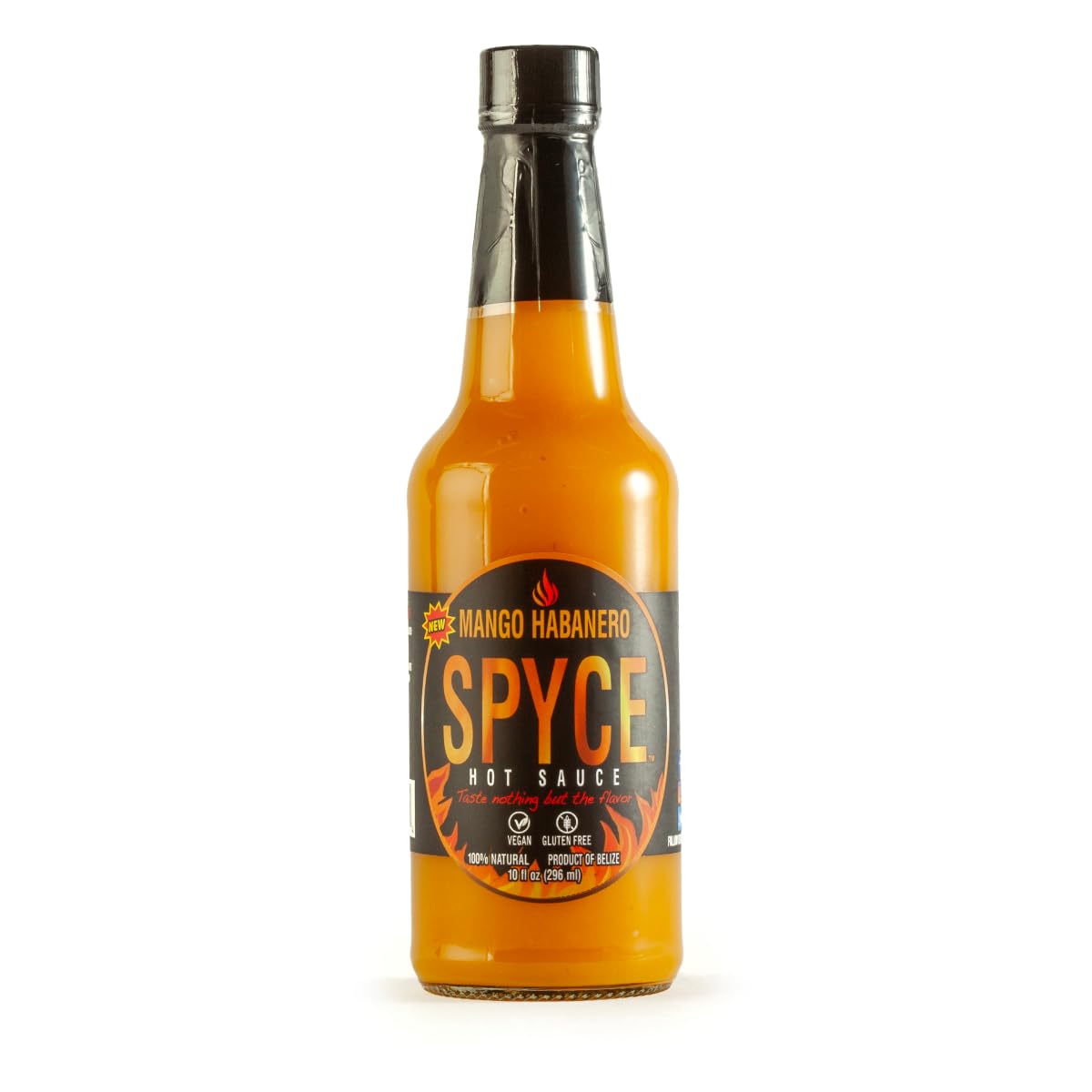 SPYCE Habanero Hot Sauce, Vegan, Gluten Free, Low Sodium, Non-GMO, No MSG, No Sugar, No Filler (10 oz, Mango Habanero)