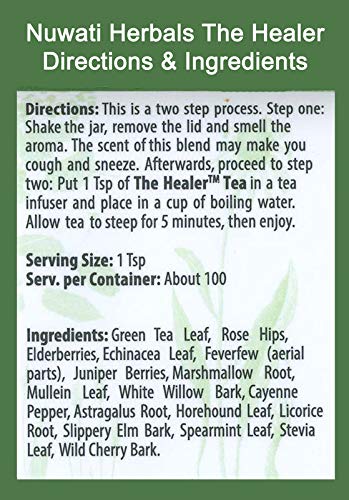 Nuwati Herbals - The Healer Tea - Supports Immune System and Respiratory Health - Herbal Tea for Women and Men, Loose Leaf Tea, 4 Ounces