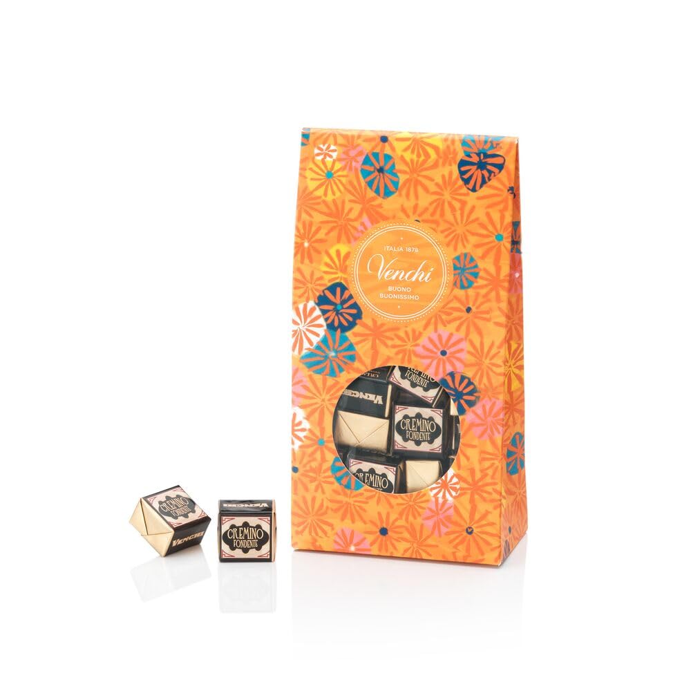 Venchi - Murrine Gift Box with 25 Cremino Extra Dark Chocolates, with Mediterranean Almond Paste and Creamy Piedmont Hazelnut Gianduja Chocolate