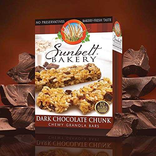 Sunbelt Bakery Dark Chocolate Chunk Chewy Granola Bars, 50-1.0 OZ Bars (5 Boxes)