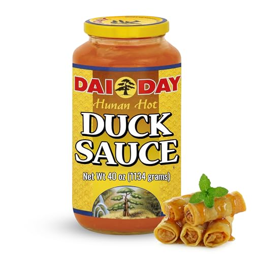 Dai Day Hunan Hot Duck Sauce, Spicy Asian Dipping & Glaze Sauce for Chicken, Pork, Ribs, Egg Rolls and Stir Fry, Fat Free, Bulk Size 40 oz
