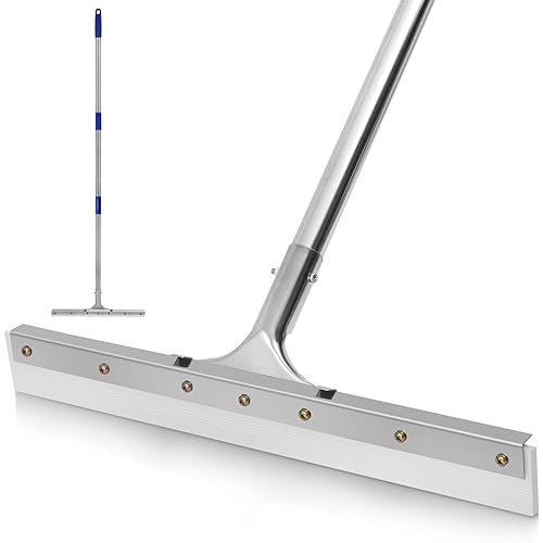 MHM AquaSlide MiniPushPro - 18-Inch Epoxy Squeegee for Shop & Concrete Floors, Tile Floor Wiper with Rubber Blade, Jalador de Agua para Piso