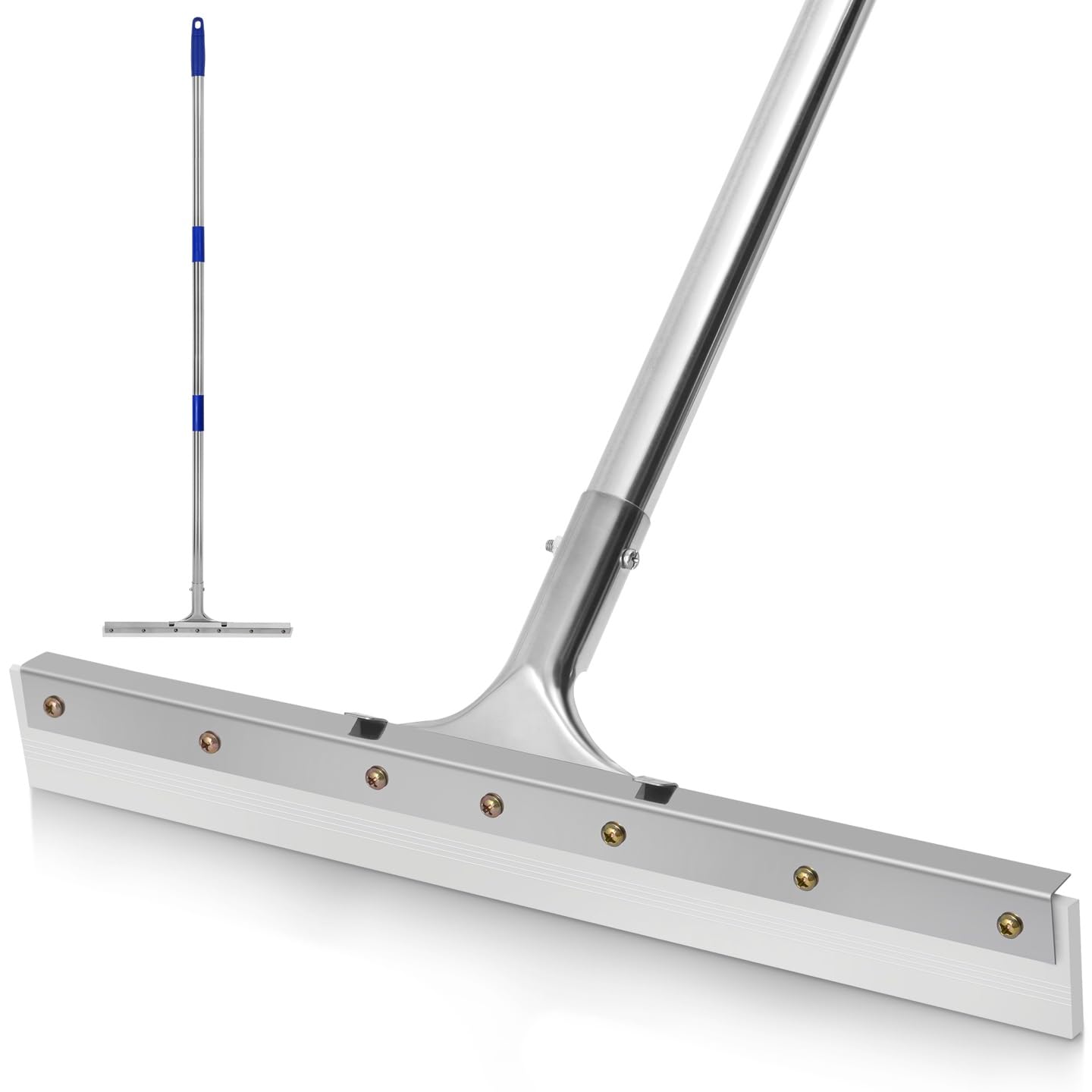 MHM AquaSlide MiniPushPro - 18-Inch Epoxy Squeegee for Shop & Concrete Floors, Tile Floor Wiper with Rubber Blade, Jalador de Agua para Piso
