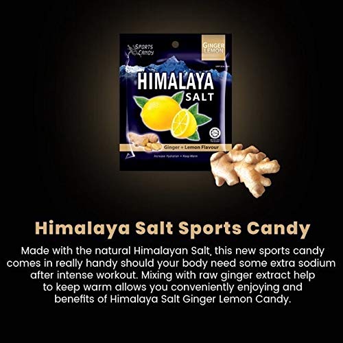 Ginger And Lemon Candy: Made from Himalaya Salt (15g x 12 packs) Halal Sports Candy