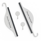 Mini Shower Squeegee for Glass Doors - Small Handy Bathroom, Countertop & Window Cleaner with Rubber Blade and Hook for Tile Walls, Mirrors, Kitchen