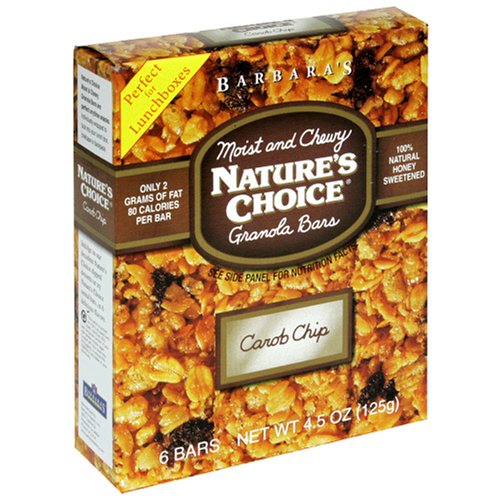 Barbara's Nature's Choice Granola Bars, Carob Chip, 6-Count Box of 4.5-Ounce Bars (Pack of 12)