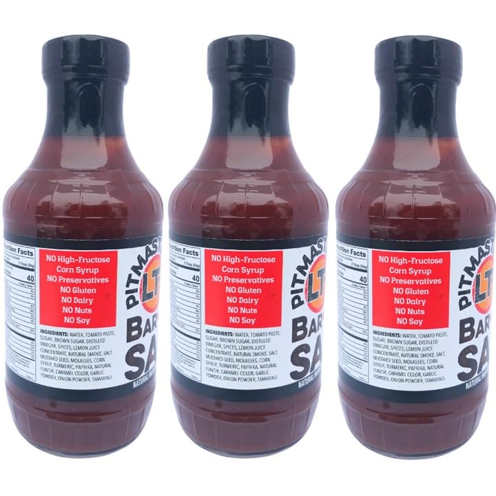 Pitmaster LT's Spicy Kansas City Made BBQ Sauce | All-Natural, Smoky Spicy Craft Blend (3 x 19 oz)