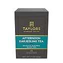 Taylors of Harrogate Afternoon Darjeeling, Black Tea, Individually Wrapped Bags 20 Count (Pack of 6), Delicate, Sweet & Floral, Caffeinated, Enjoy Hot