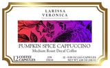 Pumpkin Spice Cappuccino Medium Roast Decaf Coffee (Single Serve K-Cup Pods) (Gourmet, Naturally Flavored, Whole Coffee Beans) (12 pods, ZIN: 578153)