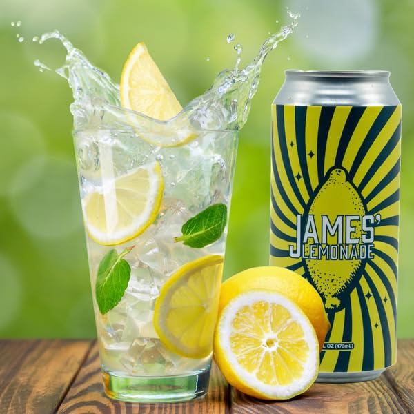 James Lemonade Original Lemon Juice 16oz (12 Pack) - Original Recipe w/Fresh Mint since 1998 - Plastic Juice Bottles - 100% Natural Lemonade Flavor