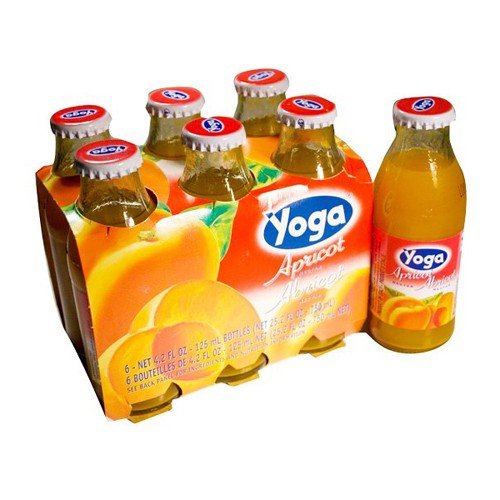 Yoga Juice Apricot Nectar - 6 Bottles of 4.2 oz Bottles [Twin Pack]