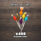 Individually Wrapped Mini Lollipops - 400 Count Bulk Assortment of Fruity Suckers - Great for Parties, Candy Jars, Classroom Rewards, and Piñatas by