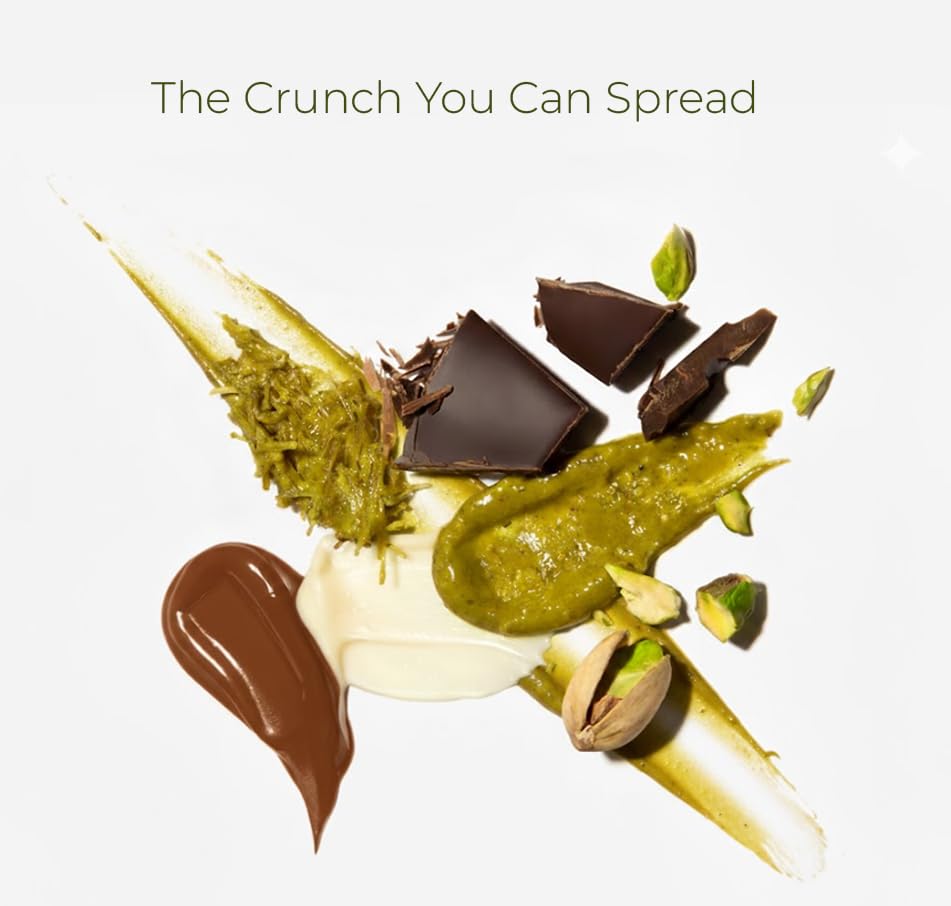 Dubai Chocolate Pistachio Kunafa Filling Spread, Creamy Pistachio Cream with Crunchy Kataifi, Dessert & Chocolate Filling, 7 oz (200g), Original