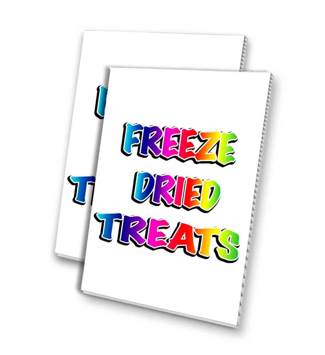 Freeze Dried Treats (24" X 36") 4mm Corrugated Plastic Panel, Graphics Applied to 1 Side (Pk of 2) | Fair Food, Desserts, Sweets, Snacks