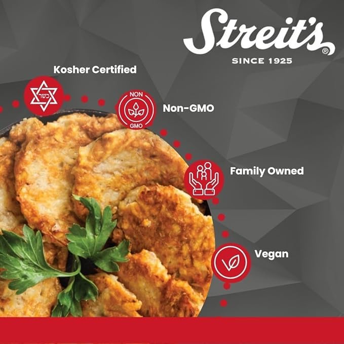Streit's Low Sodium Potato Pancake Mix - Kosher Certified, Suitable for Passover, Gluten Free, No MSG Added, Just Add Water, Vegan-Friendly, Family Owned (6oz, Pack of 3)