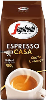 Segafredo Casa & Intermezzo Whole Beans Coffee Variety Pack, Arabica/Robusta blend, 17.6oz/500g (Pack of 2 total)