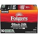 Folgers Black Silk Coffee, Dark Roast, Keurig K-Cup Pods, 10 Count Box