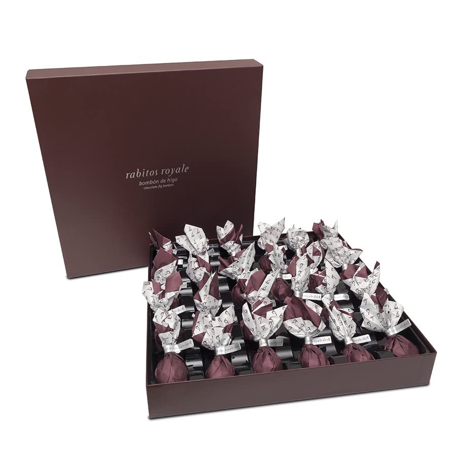 Rabitos Royale - 24 Piece Dark Chocolate Covered Fig Bonbons Gift Box (14.99oz / 425g)