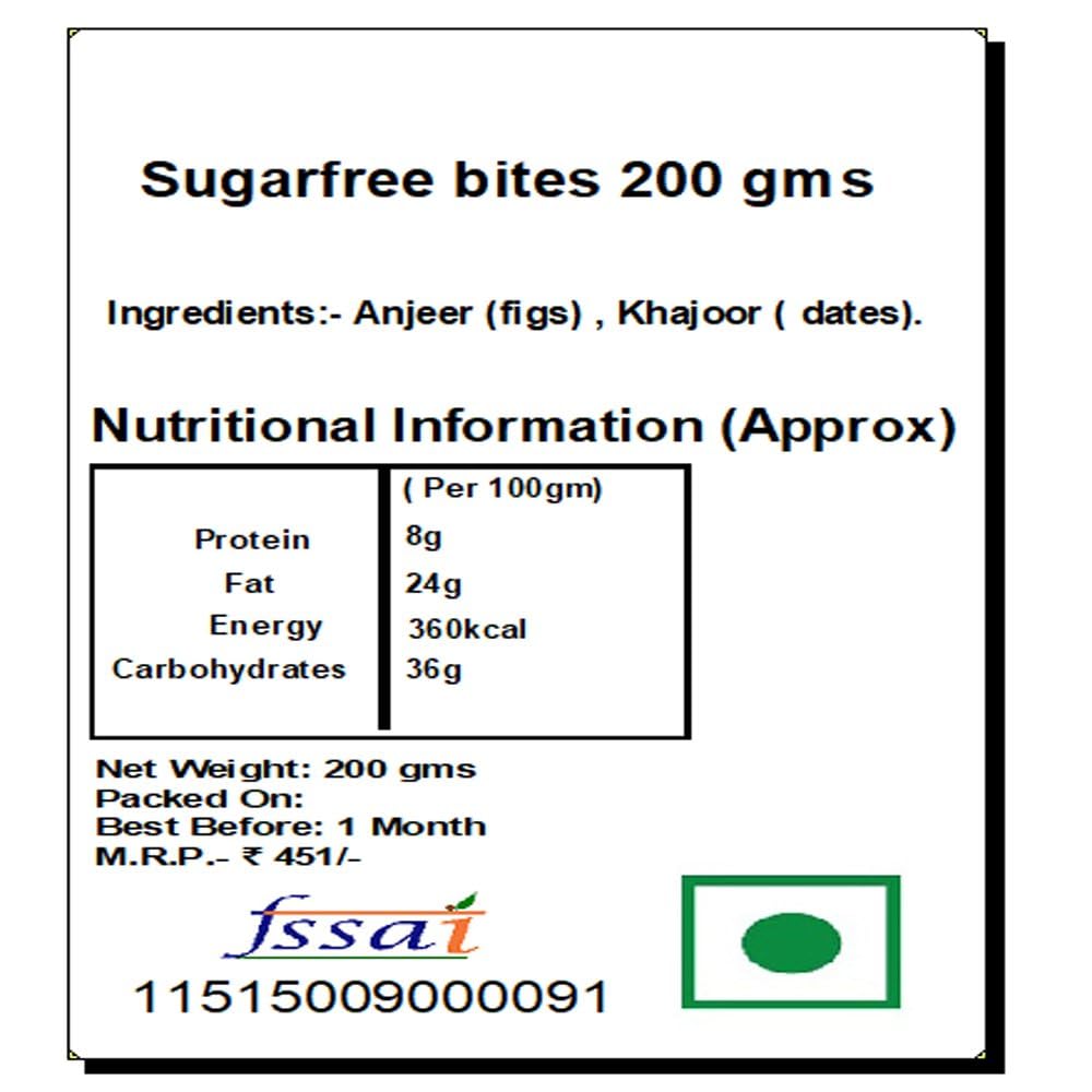 Jaiccha Ghasitaram Sugarfree Bites 200 GMS in Brown Paper Pouch