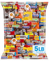 Chocolate Candy Variety Pack 5 LB Bulk Bag - Approx. 225 Individually Wrapped Treats - Assorted Milk & Dark Chocolate, Peanut Butter, Wafer & Coconut