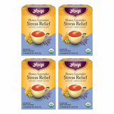 Yogi Tea Honey Lavender Stress Relief - 16 Bags per Pack (4 Packs) - Organic Chamomile Lavender Tea - Includes Lemon Balm, Lemongrass, Spearmint Leaf